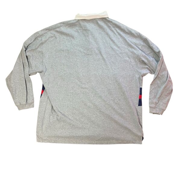 Disney World Rugby Polo XXL Grey Vintage Striped Mickey Mouse Long Sleeve Retro - Picture 12 of 13